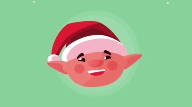 Elf kafasıyla mutlu noel animasyonları