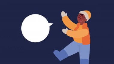 Afro çocukla mutlu noel animasyonları.