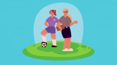 İş kadını ve bayan futbolcu