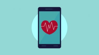 akıllı telefon sağlık animasyonunda kalp kardiyosu
