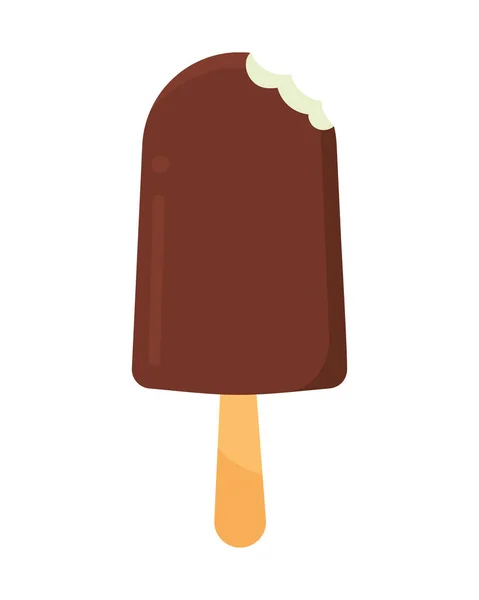 咬的冰淇淋棒上 — 图库矢量图片
