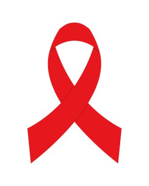 Kırmızı kurdele vektör simgesi