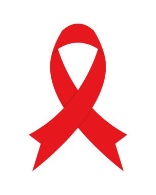 Düz kırmızı kurdele simgesi