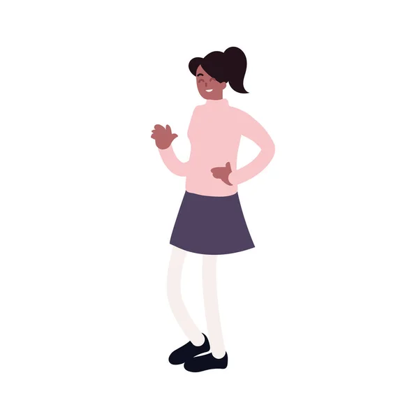 Jeune femme en jupe — Image vectorielle