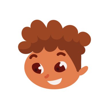 Erkek yüzü kıvırcık saçlı.