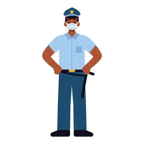 Policía hombre profesión — Vector de stock