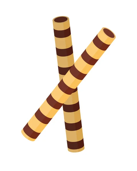Chocolate waffle stick - Stok Vektor