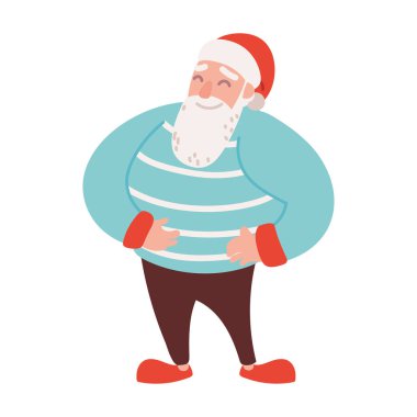 Noel Baba şapkalı yaşlı adam.