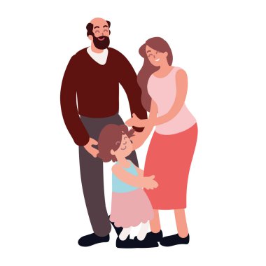 Aile karakter karikatür