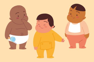 Ayakta duran sevimli bebekler