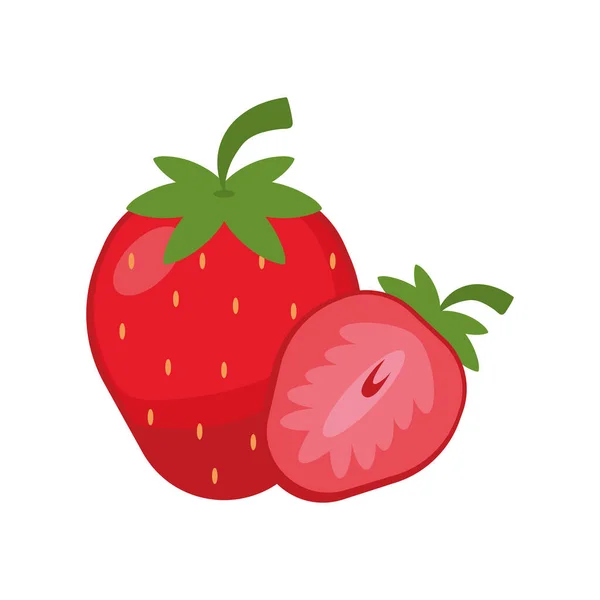 딸기 슬라이스 열매 — 스톡 벡터