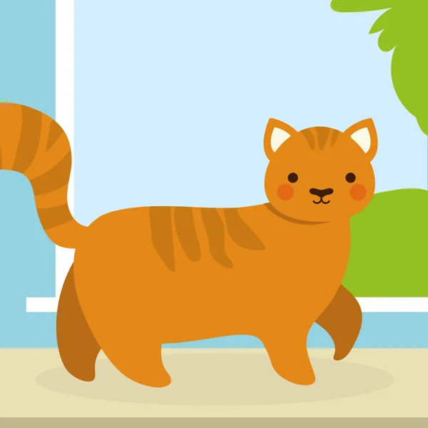Animaux chat à la maison — Image vectorielle