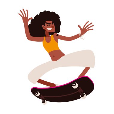 Kaykaydaki kadın kaykaycı