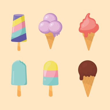 çeşitli dondurmaları ayarla