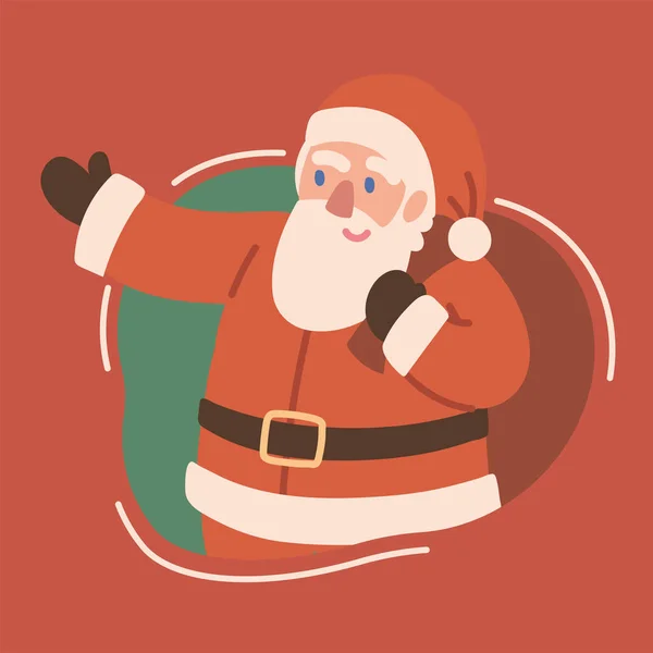 Санта с сумкой — стоковый вектор