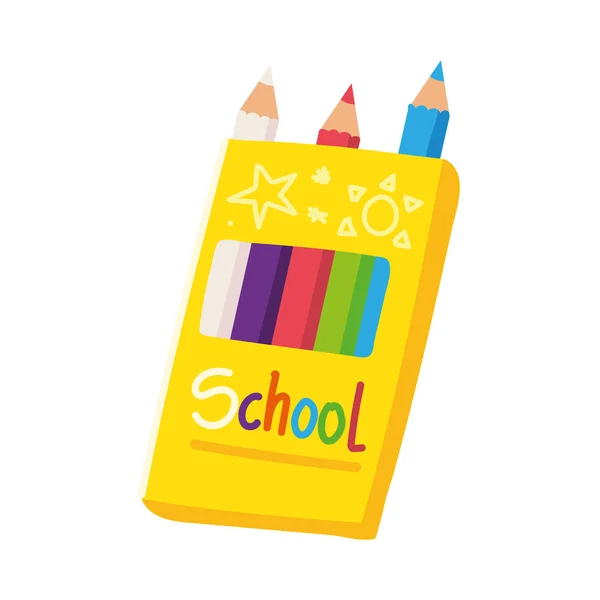 Lápices de color de escuela — Vector de stock