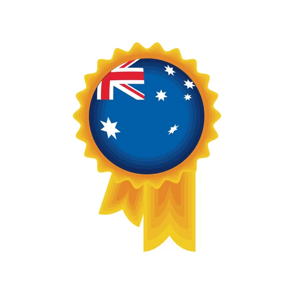 Australische Flagge in Rosette — Stockvektor