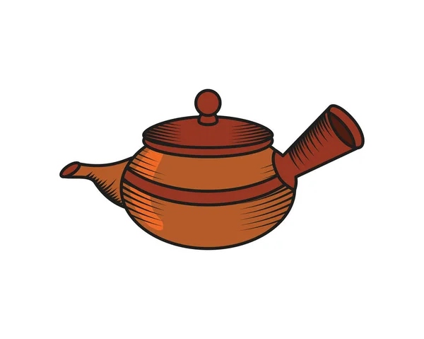 Vintage teapot utensil — Stock Vector