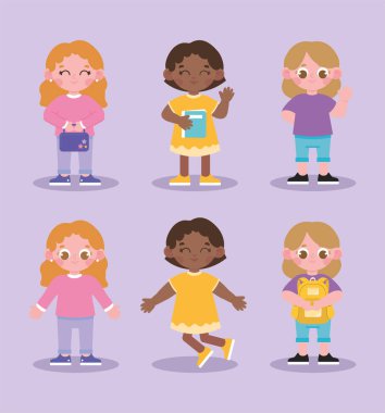 Tatlı kız öğrencileri.