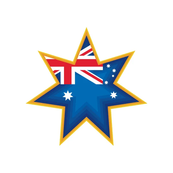 Australische vlag in ster — Stockvector