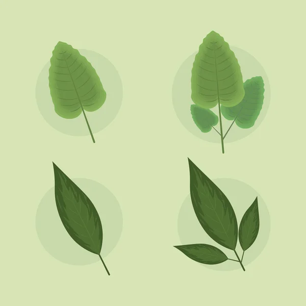 Iconos deja la naturaleza — Vector de stock