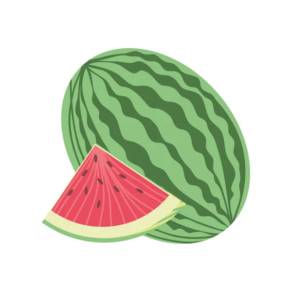 Ikon segar semangka - Stok Vektor