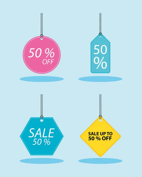 Icons sale offer commerce — Stock Vector