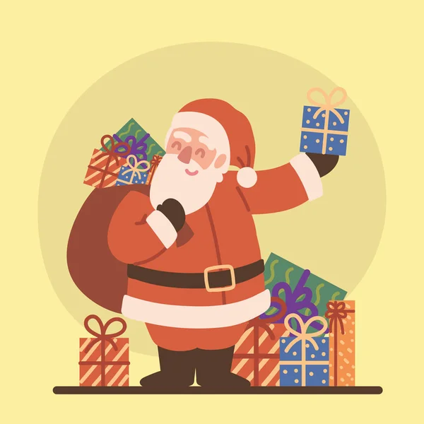 Babbo Natale e vari regali — Vettoriale Stock