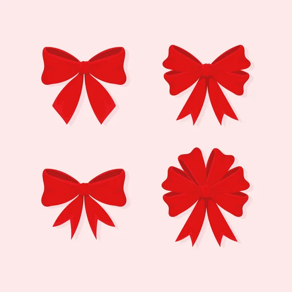 Set red bows — Stock Vector