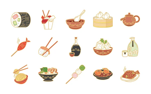 Cocina tradicional oriental — Vector de stock