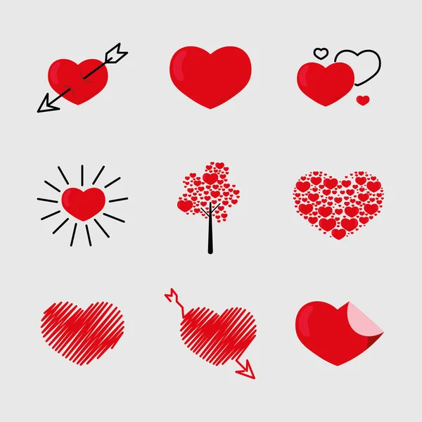 Love heart romantic — Stock Vector