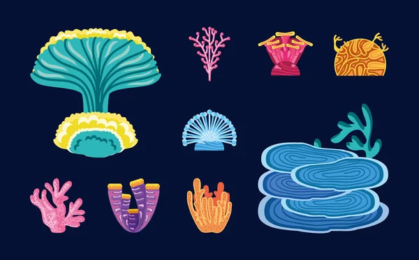 Arrecife de corales marinos — Archivo Imágenes Vectoriales