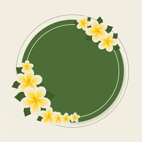 Bloemen bladeren badge — Stockvector