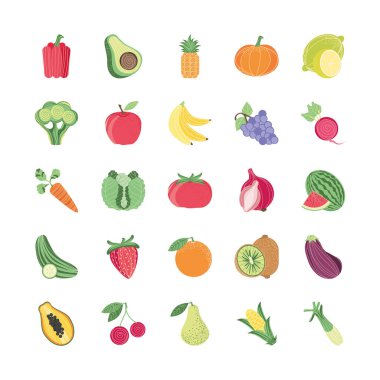 set meyve ve sebzeler