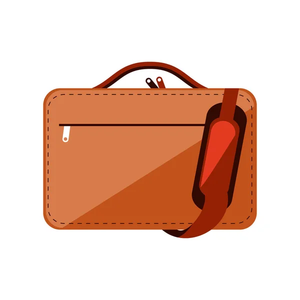 Leather briefcase and strap — Stock Vector