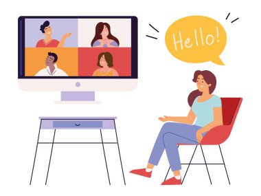 kadın ve video toplantısı