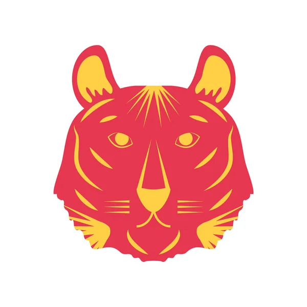 Κόκκινη κεφαλή τίγρης — Διανυσματικό Αρχείο