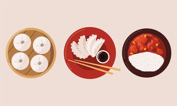 Geleneksel Çin yemekleri — Stok Vektör