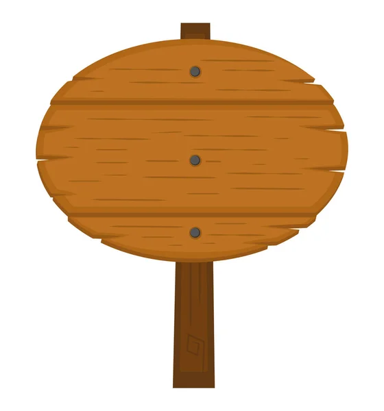Sinal de madeira redonda —  Vetores de Stock