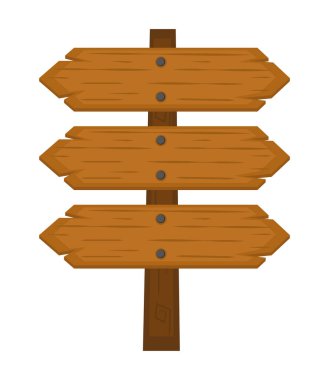 Beyaz arka plan üzerinde ahşap işaretler