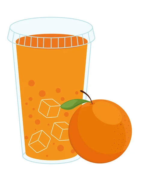 Batido de frutas de naranja — Vector de stock