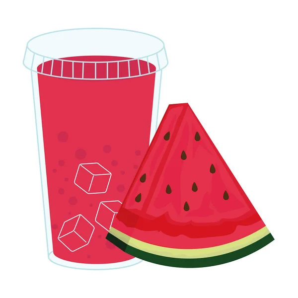 Smoothie Wassermelone Frucht — Stockvektor