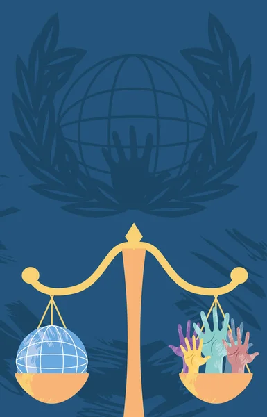 Igualdad mundial derechos humanos — Archivo Imágenes Vectoriales