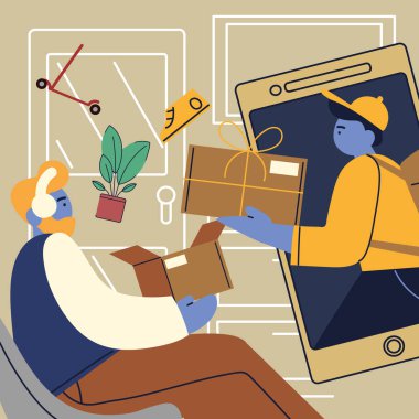 adam ve çevrimiçi sipariş