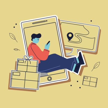 adam internetten sipariş veriyor