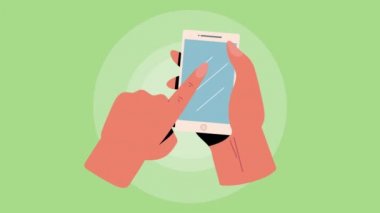 Akıllı telefon aygıtı teknolojisi kullanan eller