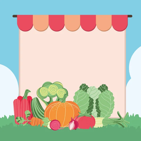 Frisches Gemüse vermarkten — Stockvektor
