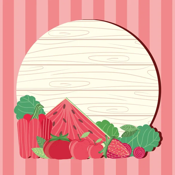 Rote Früchte und Gemüse — Stockvektor