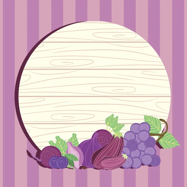 Verduras y frutas moradas — Vector de stock