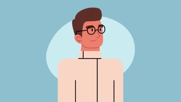 Hombre médico trabajador carácter animación — Vídeos de Stock